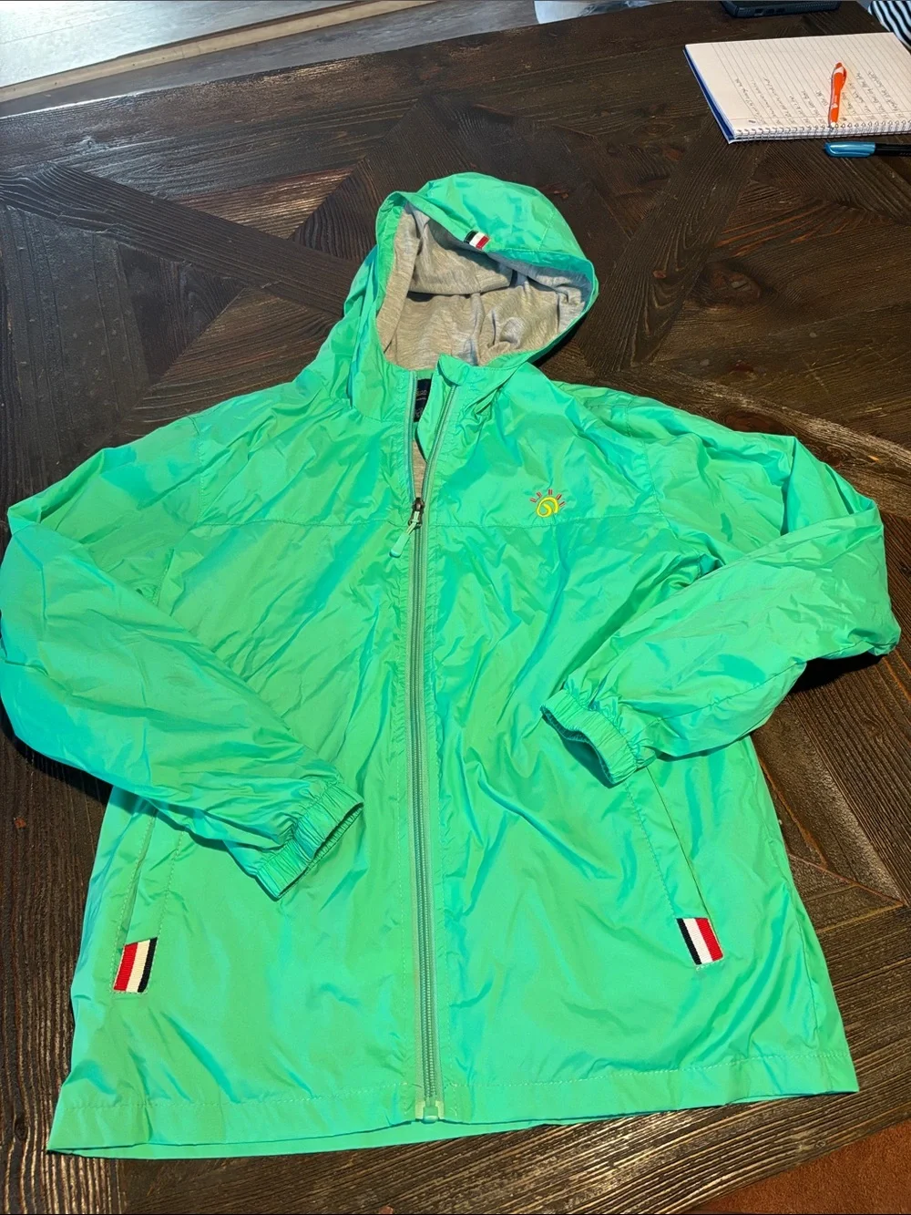 Kids Hooded Rain Jacket - Mint Green